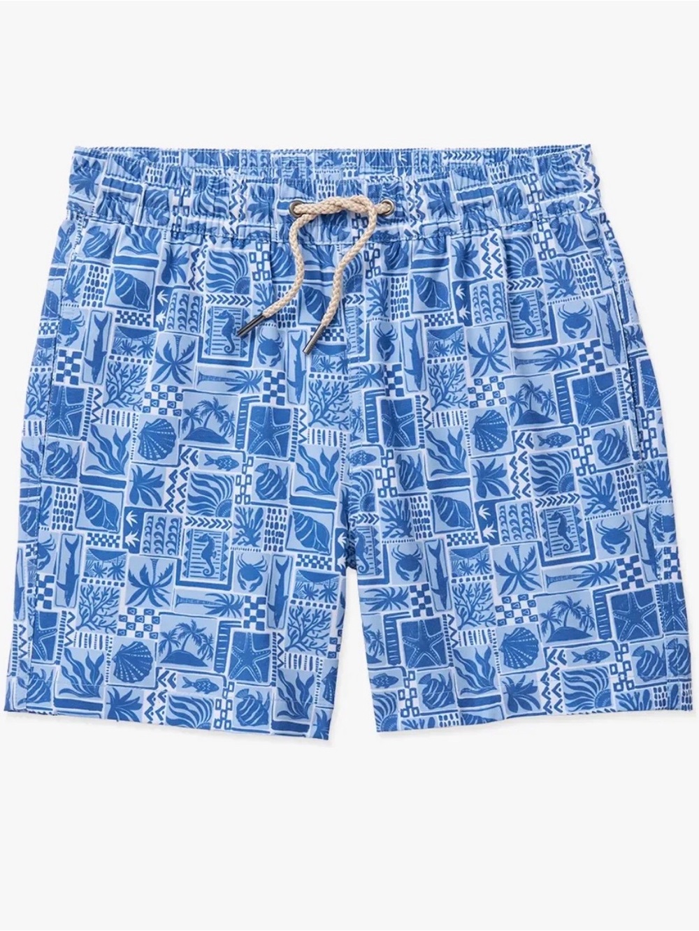Fair Harbor Bayberry Blue Seas Tile Swim Trunks M (7-8)